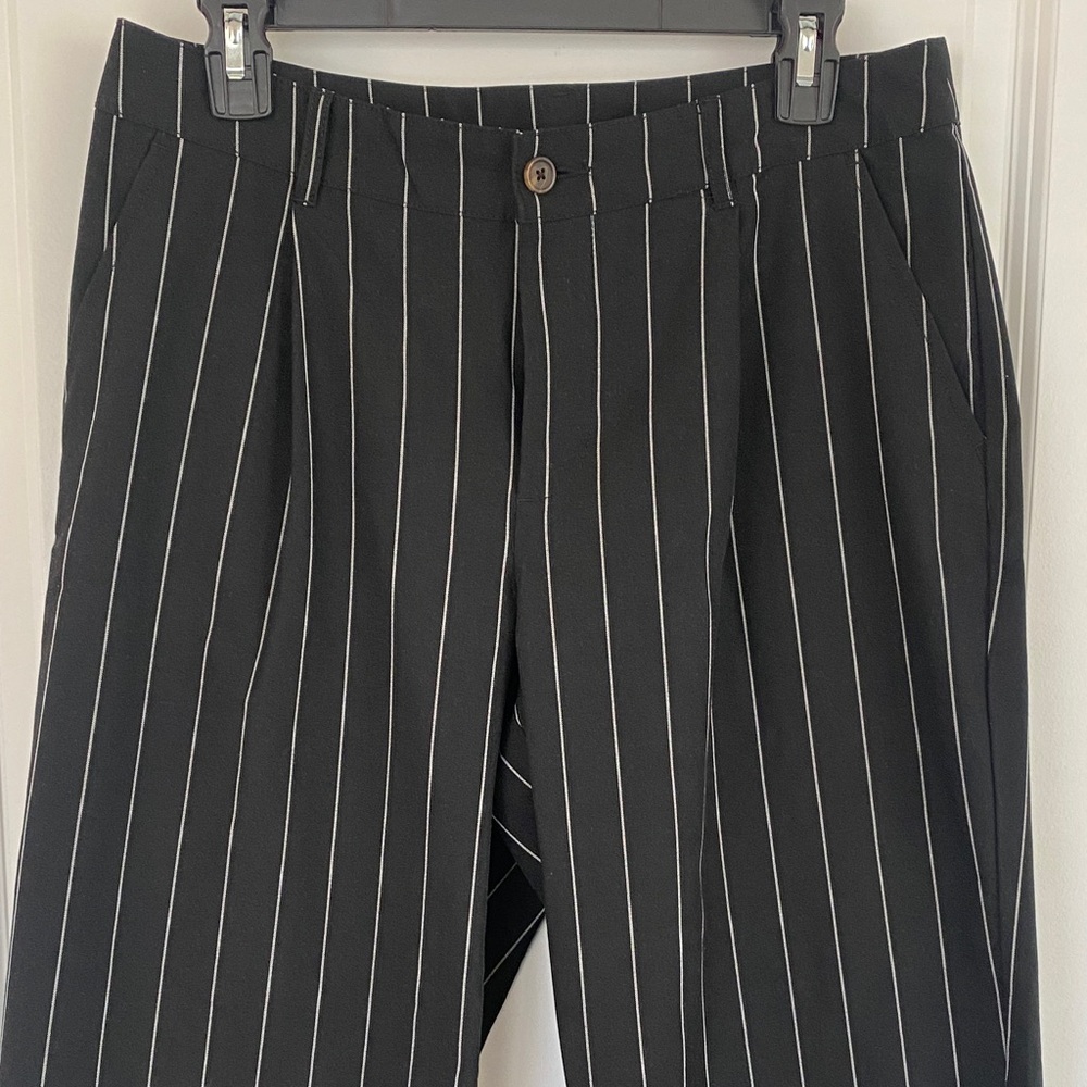 Classic Black Striped Women's Pants - Picture 3 of 7